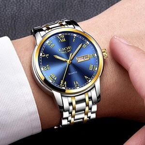 Mens Steel Analog Wrist Watch Luxury Adjustable